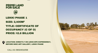 Prime Land for Sale on Lekki-Epe Expressway, Lekki Phase 1